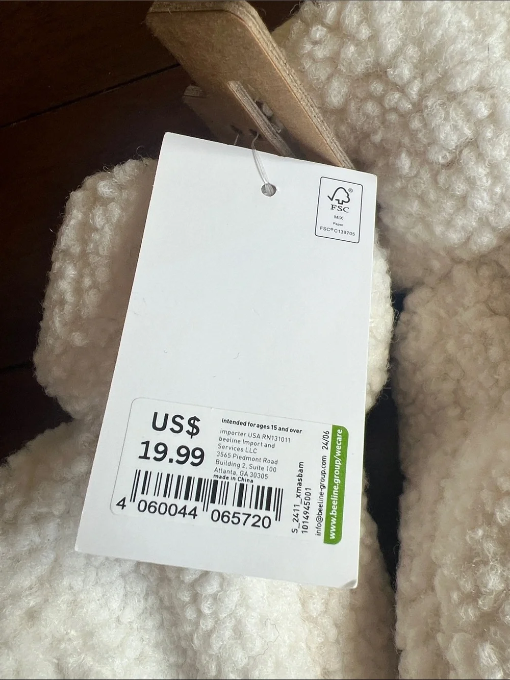 Plush Cream Bear Mittens for Kids - Soft Winter Handwear